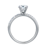 Isabella 14K White Gold Round Cut Lab Grown Diamond Halo Engagement Ring - 1.2 ctw