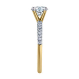 Isabella 14K Yellow Gold Round Shape Lab Grown Diamond Engagement Ring - 1.2 Ct