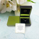Oval Cut Sapphire & Diamond Birthstone Necklace In 14K White Gold