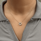 Bubble Initial Diamond Letter Pendant in 14K Yellow Gold - O