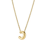Bubble Initial Diamond Letter Pendant in 14K Yellow Gold - C