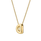 Bubble Initial Diamond Letter Pendant in 14K Gold – D