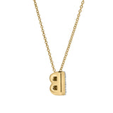Bubble Initial Diamond Letter Pendant in 14K Gold – B