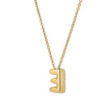 Bubble Initial Diamond Letter Pendant in 14K Gold – E