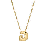 Bubble Initial Diamond Letter Pendant in 14K Gold – G