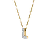 Bubble Initial Diamond Letter Pendant in 14K Gold – L