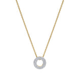 Bubble Initial Diamond Letter Pendant in 14K Yellow Gold - O