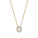 Bubble Initial Diamond Letter Pendant in 14K Yellow Gold - O