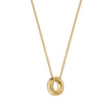 Bubble Initial Diamond Letter Pendant in 14K Yellow Gold - O