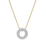 Bubble Initial Diamond Letter Pendant in 14K Yellow Gold Big - O