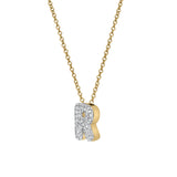 Bubble Initial Diamond Letter Pendant in 14K Gold – R