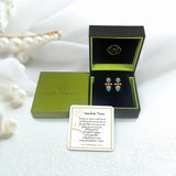 Golden Rays Turquoise Drop Earrings in 14K Yellow Gold Plated Sterling Silver