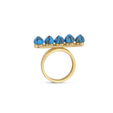 Summer Nights Turquoise Multistone Ring & Pendant in 14K Yellow Gold Plated Sterling Silver