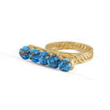 Summer Nights Turquoise Multistone Ring & Pendant in 14K Yellow Gold Plated Sterling Silver