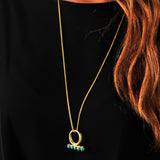 Summer Nights Turquoise Multistone Ring & Pendant in 14K Yellow Gold Plated Sterling Silver