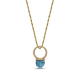 Summer Nights Turquoise Single Stone Ring & Pendant in 14K Yellow Gold Plated Sterling Silver