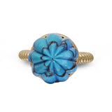 Summer Nights Turquoise Single Stone Ring & Pendant in 14K Yellow Gold Plated Sterling Silver