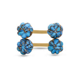 Sea Breeze Turquoise Open Ring in 14K Yellow Gold Plated Sterling Silver