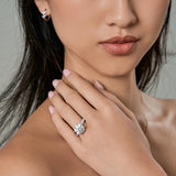 Laryssa 14K White Gold Round Lab Grown Diamond Hidden Halo Engagement Ring - 7 cts