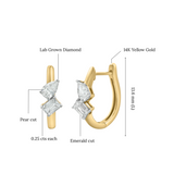 Saela 14K Yellow Gold Lab Grown Diamond Huggies – 0.5 Ct