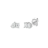 Valessa 14K White Gold Lab Grown Diamond Toi Et Moi Earrings – 0.5 Ct