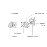 Valessa 14K White Gold Lab Grown Diamond Toi Et Moi Earrings – 0.75 Ct