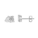 Valessa 14K White Gold Lab Grown Diamond Toi Et Moi Earrings – 1.5 Ct