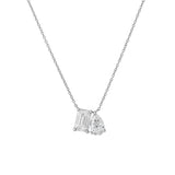 Aurelia 14K White Gold Lab Grown Diamond Toi Et Moi Necklace – 1.5 Ct