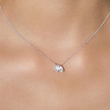 Aurelia 14K White Gold Lab Grown Diamond Toi Et Moi Necklace – 1.5 Ct