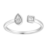Lyra 14K White Gold Lab Grown Diamond Open Ring – 0.25 Ct