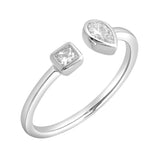 Lyra 14K White Gold Lab Grown Diamond Open Ring – 0.25 Ct