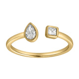 Lyra 14K Yellow Gold Lab Grown Diamond Open Ring – 0.25 Ct