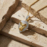 King of the Jungle Diamond 0.09 (ct. wt.) 14K Yellow Gold Lion Head Pendant