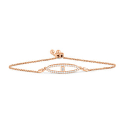 Marquise Bolo Adjustable Bracelet Natural Diamond 0.27 Cttw. in 14k Rose Gold