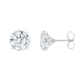 Leanne 14K White Gold Round Lab Grown Diamond Stud Earrings – 10 cts