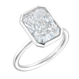 Nerina 14K White Gold Radiant Bezel Lab Grown Diamond Solitaire Engagement Ring – 5 cts