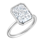 Nerina 14K White Gold Radiant Bezel Lab Grown Diamond Solitaire Engagement Ring – 5 cts