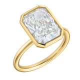 Nerina 14K Yellow Gold Radiant Bezel Lab Grown Diamond Solitaire Engagement Ring – 5 cts
