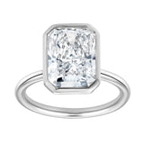 Nerina 14K White Gold Radiant Bezel Lab Grown Diamond Solitaire Engagement Ring – 5 cts