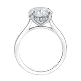 Celestia 14K White Gold Oval Cathedral Lab Grown Diamond Hidden Halo Engagement Ring - 5.15cts