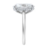 Celestia 14K White Gold Oval Cathedral Lab Grown Diamond Hidden Halo Engagement Ring - 5.15cts