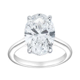 Celestia 14K White Gold Oval Cathedral Lab Grown Diamond Hidden Halo Engagement Ring - 5.15cts