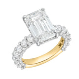 Vienna 14K Yellow Gold Emerald Cut Lab Grown Diamond Hidden Halo Engagement Ring - 7.5 cts