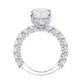 Vienna 14K White Gold Emerald Cut Lab Grown Diamond Hidden Halo Engagement Ring - 7.5 cts