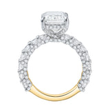 Vienna 14K Yellow Gold Emerald Cut Lab Grown Diamond Hidden Halo Engagement Ring - 7.5 cts