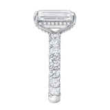 Vienna 14K White Gold Emerald Cut Lab Grown Diamond Hidden Halo Engagement Ring - 7.5 cts