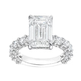 Vienna 14K White Gold Emerald Cut Lab Grown Diamond Hidden Halo Engagement Ring - 7.5 cts