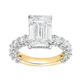 Vienna 14K Yellow Gold Emerald Cut Lab Grown Diamond Hidden Halo Engagement Ring - 7.5 cts