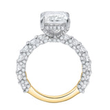 Maelis 14K Yellow Gold Radiant Lab Grown Diamond Hidden Halo Engagement Ring – 7.45 cts
