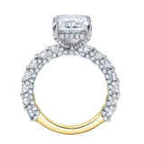 Maelis 14K Yellow Gold Radiant Lab Grown Diamond Hidden Halo Engagement Ring – 7.45 cts